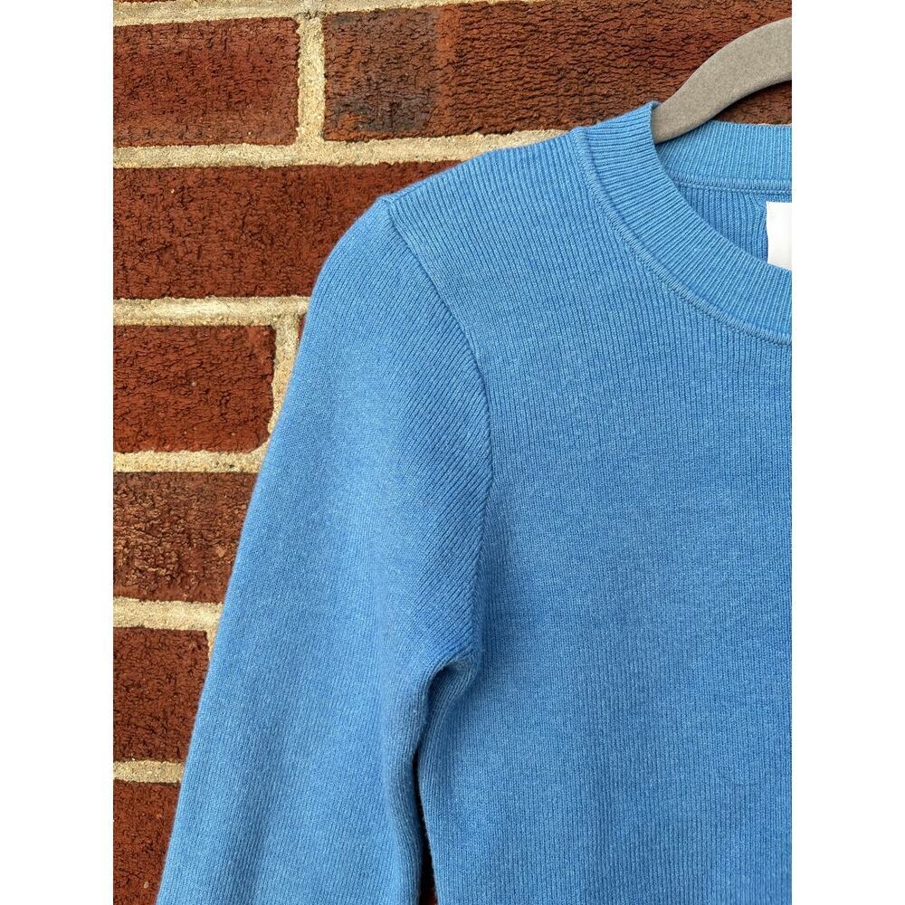 Zara Girls Blue Knit Crop Sweater Size 11-12 152 Long Sleeve Pullover Top - Picture 6 of 8